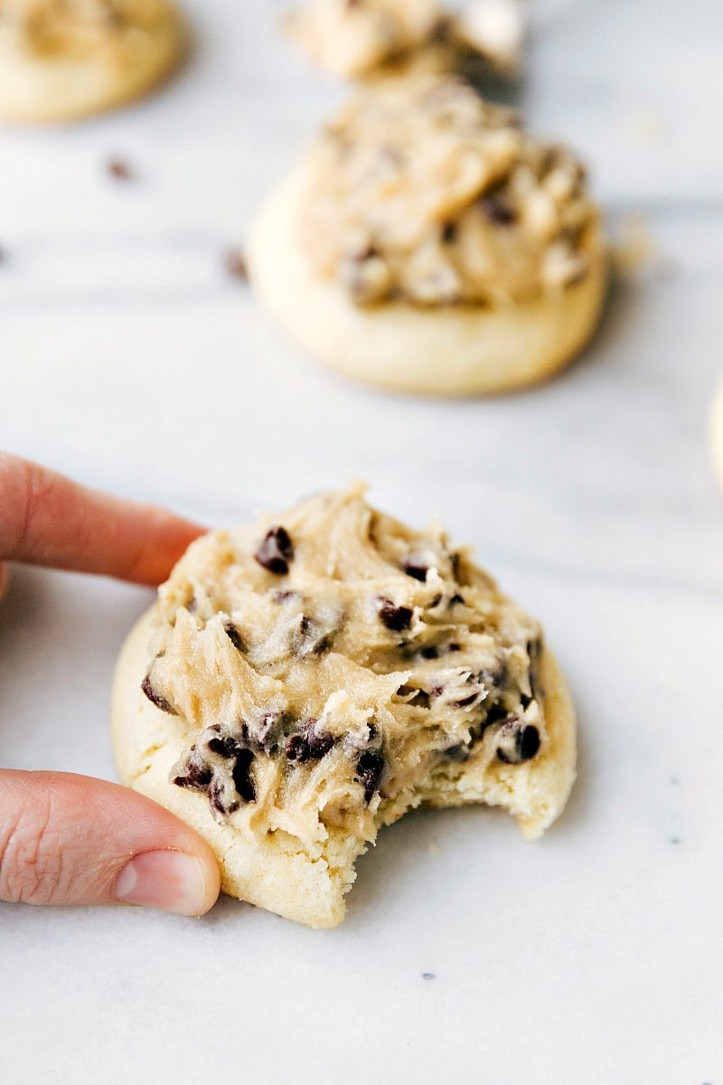 sugar cookies with a cookie dough frosting