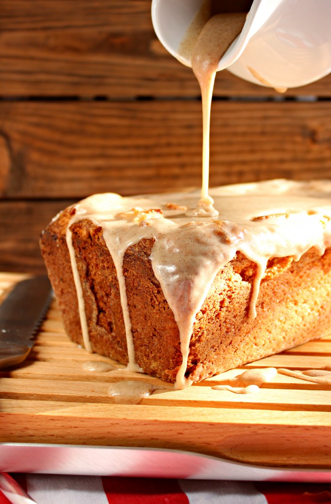 gingerbread pound cake with a cinnamon-sugar glaze