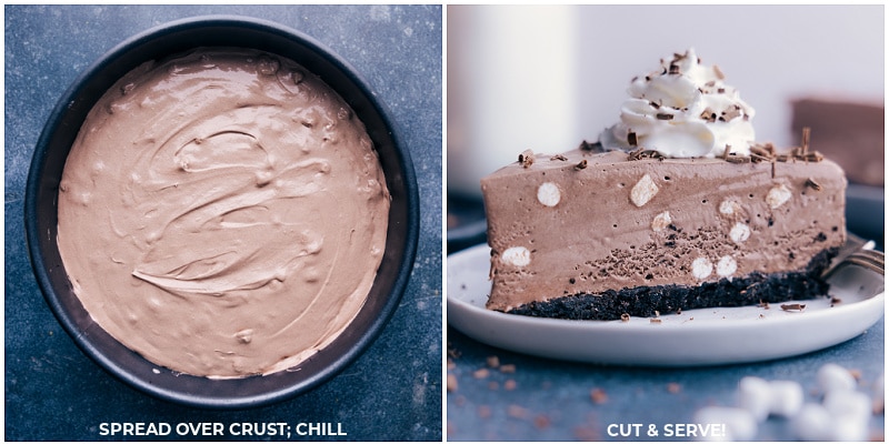 Process shots: Spread filling over the crust; chill; cut and serve