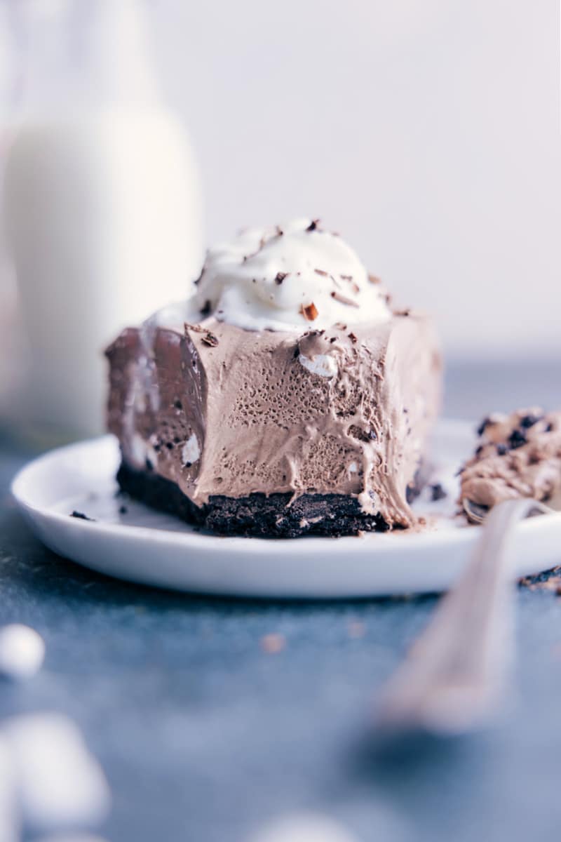 View of a slice of Hot Chocolate Cheesecake