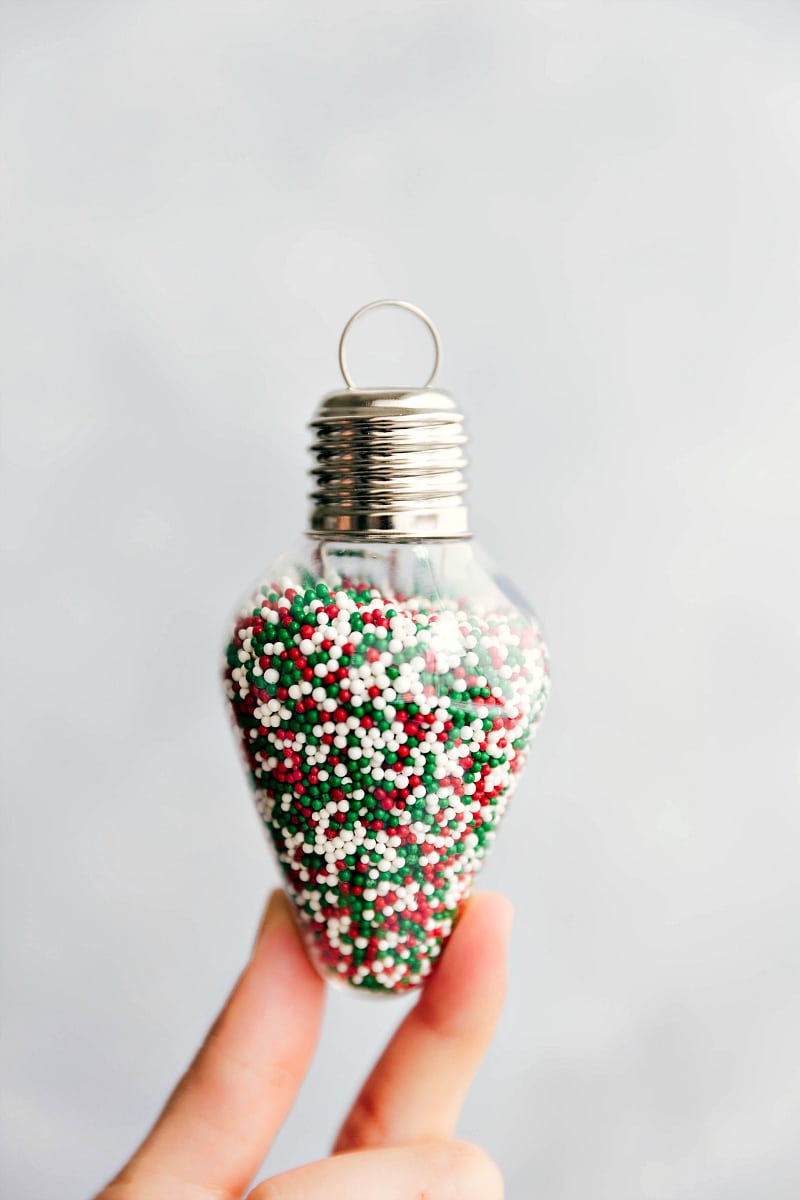 Image of sprinkles in an ornament-shaped jar