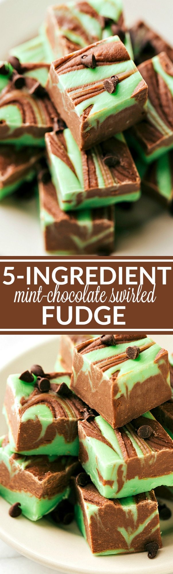 microwave chocolate & mint swirled fudge