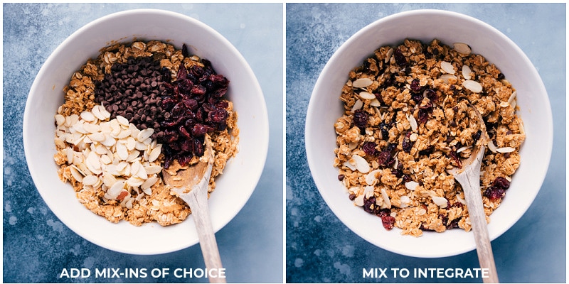 Adding in optional mix-ins to No-Bake Granola