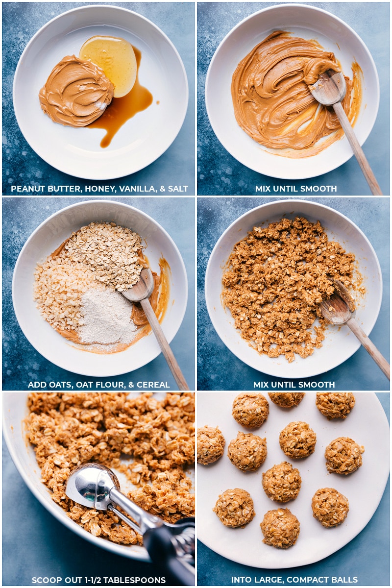 Process shots-- making No-Bake Healthy Breakfast Cookies