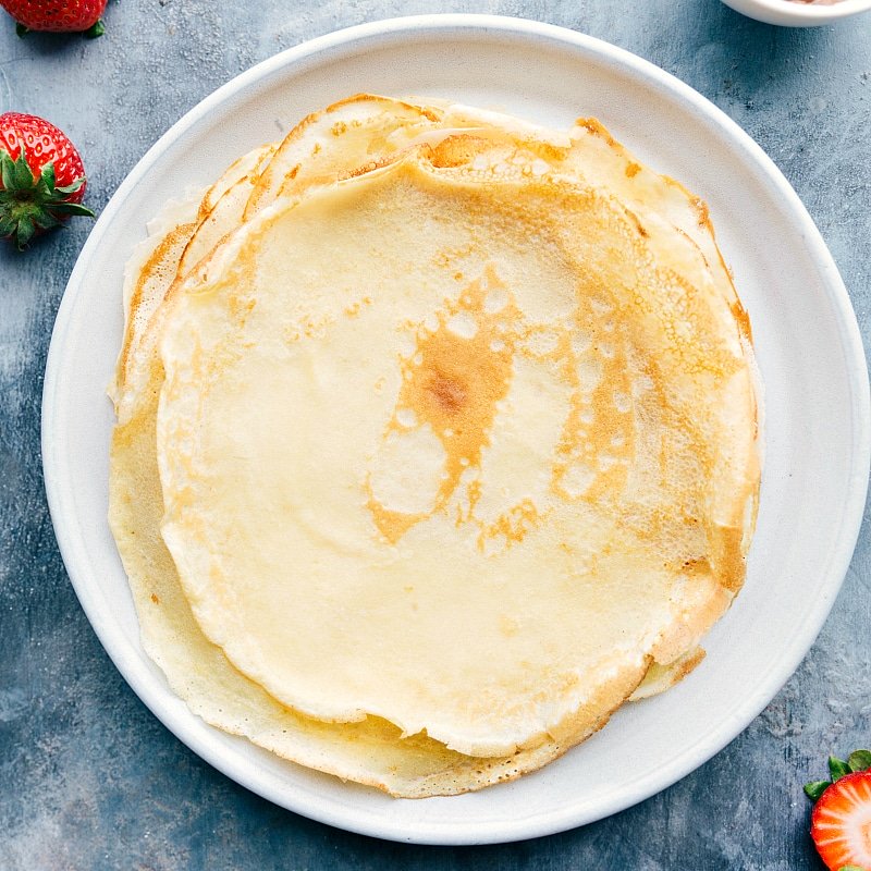 Image of cooked crepes on a plate.