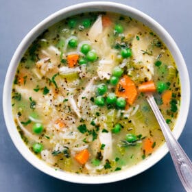 Bowl of the finished recipe, topped with fresh herbs, warm and inviting for enjoyment.