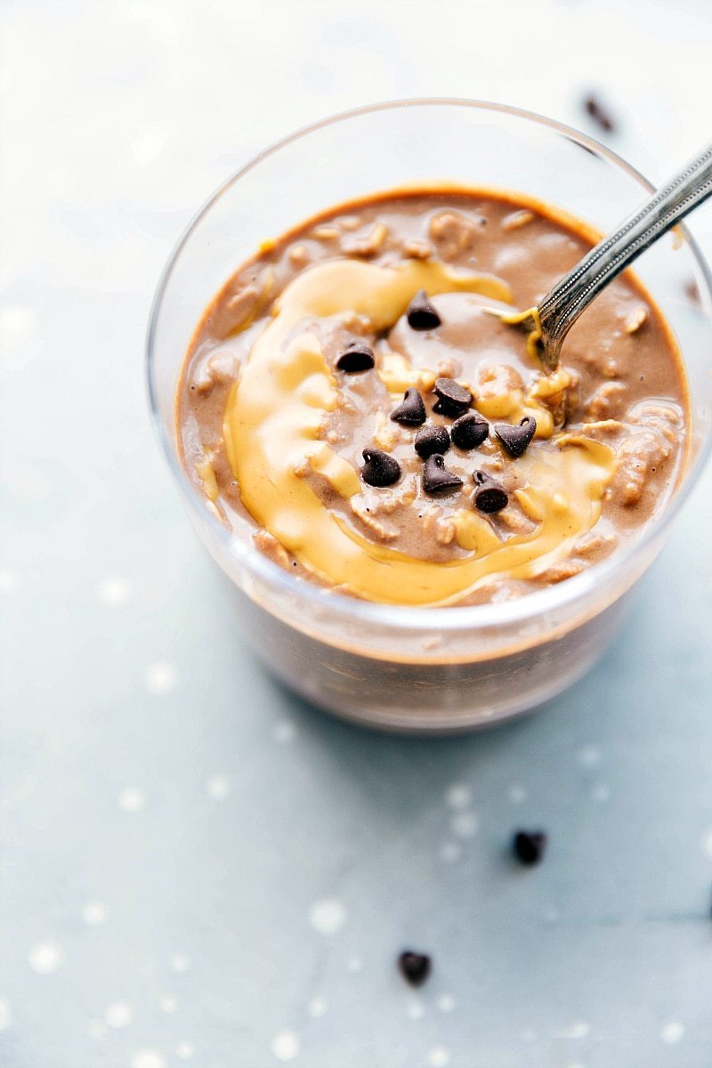 Image of Peanut Butter Overnight Oats, ready to be eaten