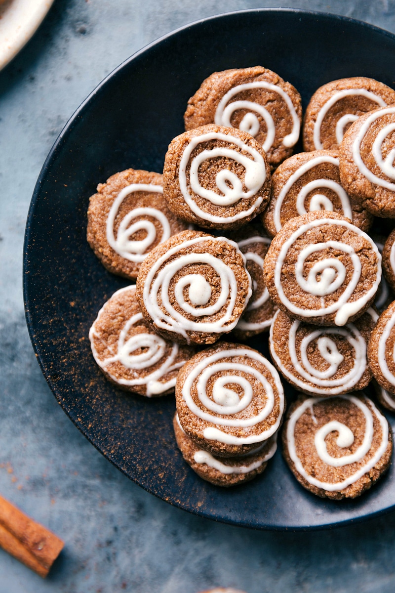 Overhead image of Protein Breakfast Cookies on a plate ready to be eaten.