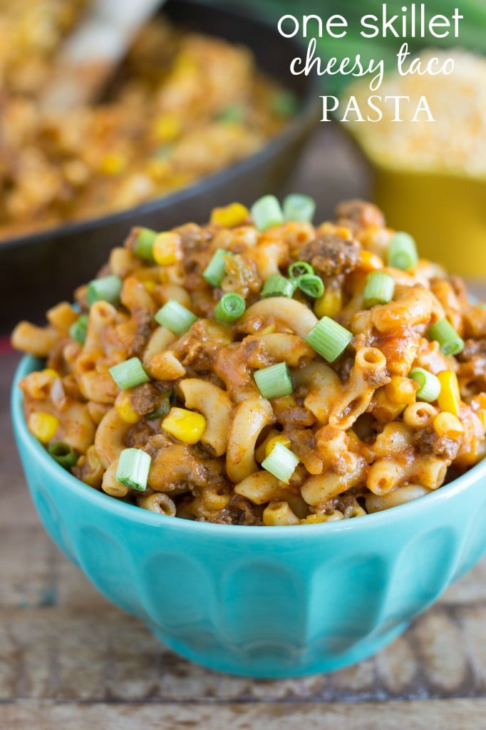 one pot cheesy taco pasta