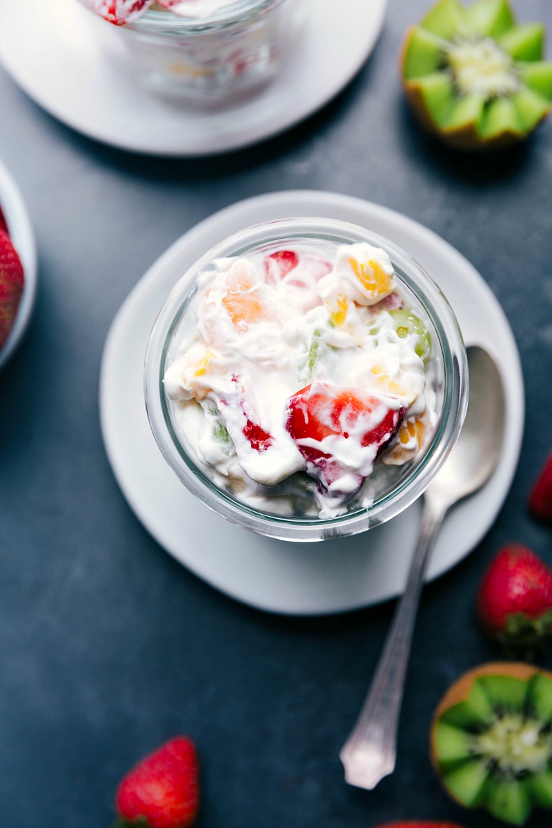 Overhead image of Creamy Fruit Salad