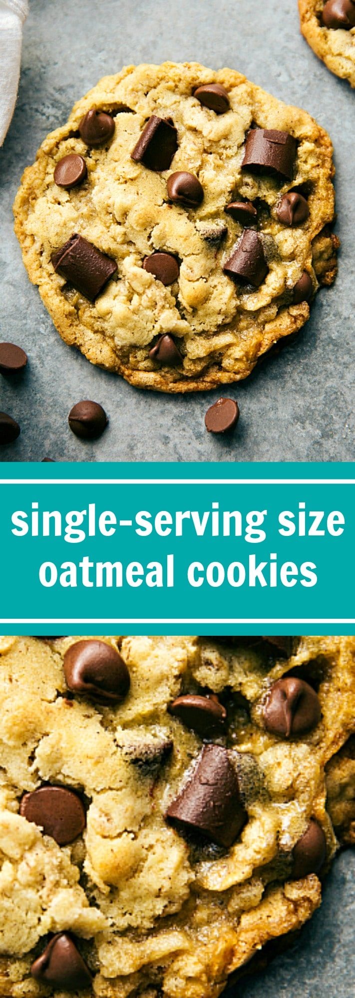 The BEST Single Serve Oatmeal Chocolate Chip Cookies. Reader said, These are the best oatmeal chocolate chip cookies I’ve ever had