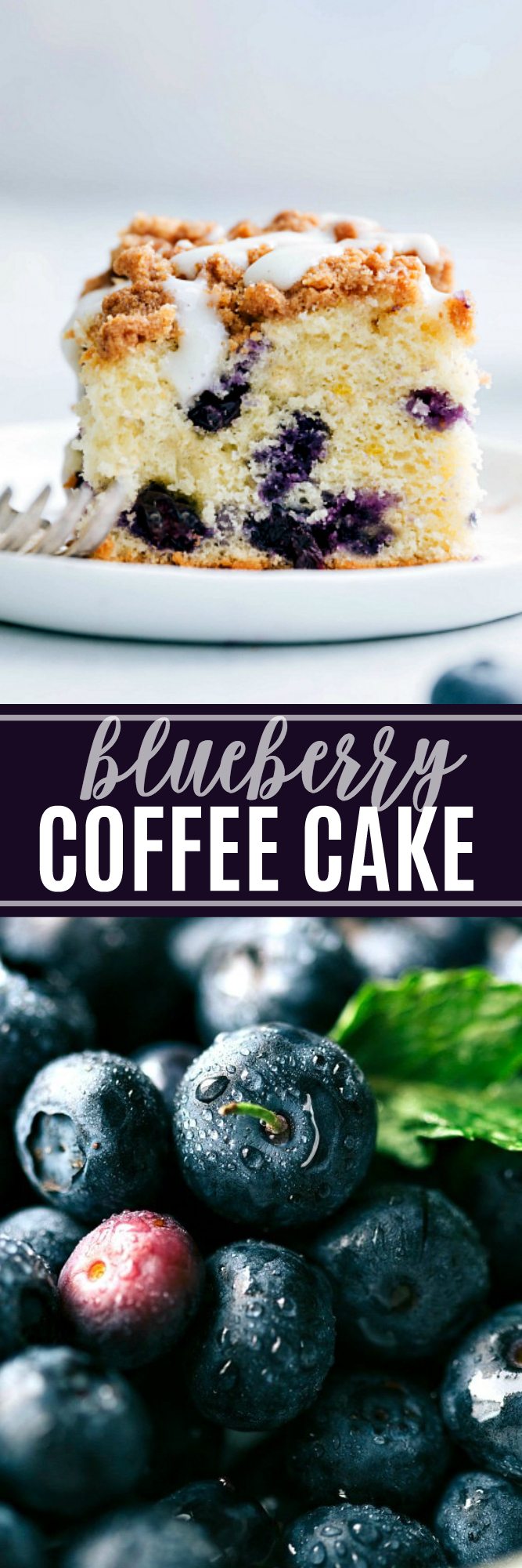 A delicious blueberry coffee cake with an easy glaze via chelseasmessyapron.com