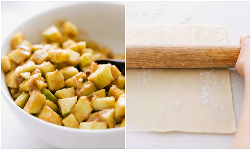 Apple filling and pastry crust for Apple Turnovers