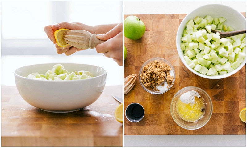 Preparing apples for Apple Turnovers