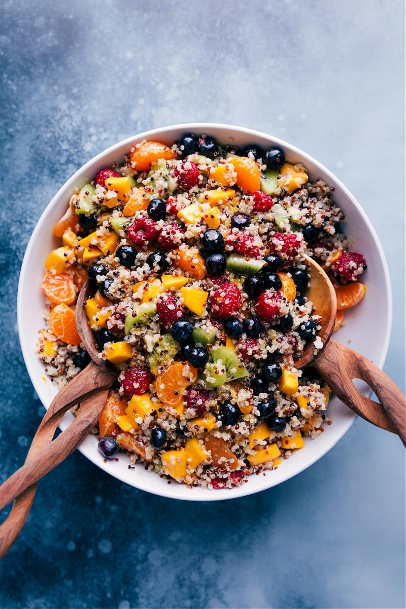 Overhead image of Quinoa Fruit Salad.