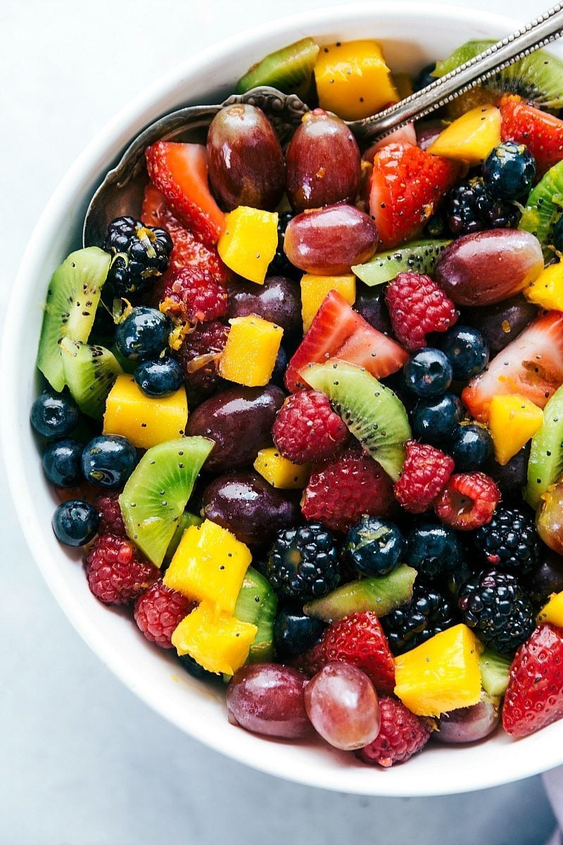 Best ever fruit salad! via chelseasmessyapron.com