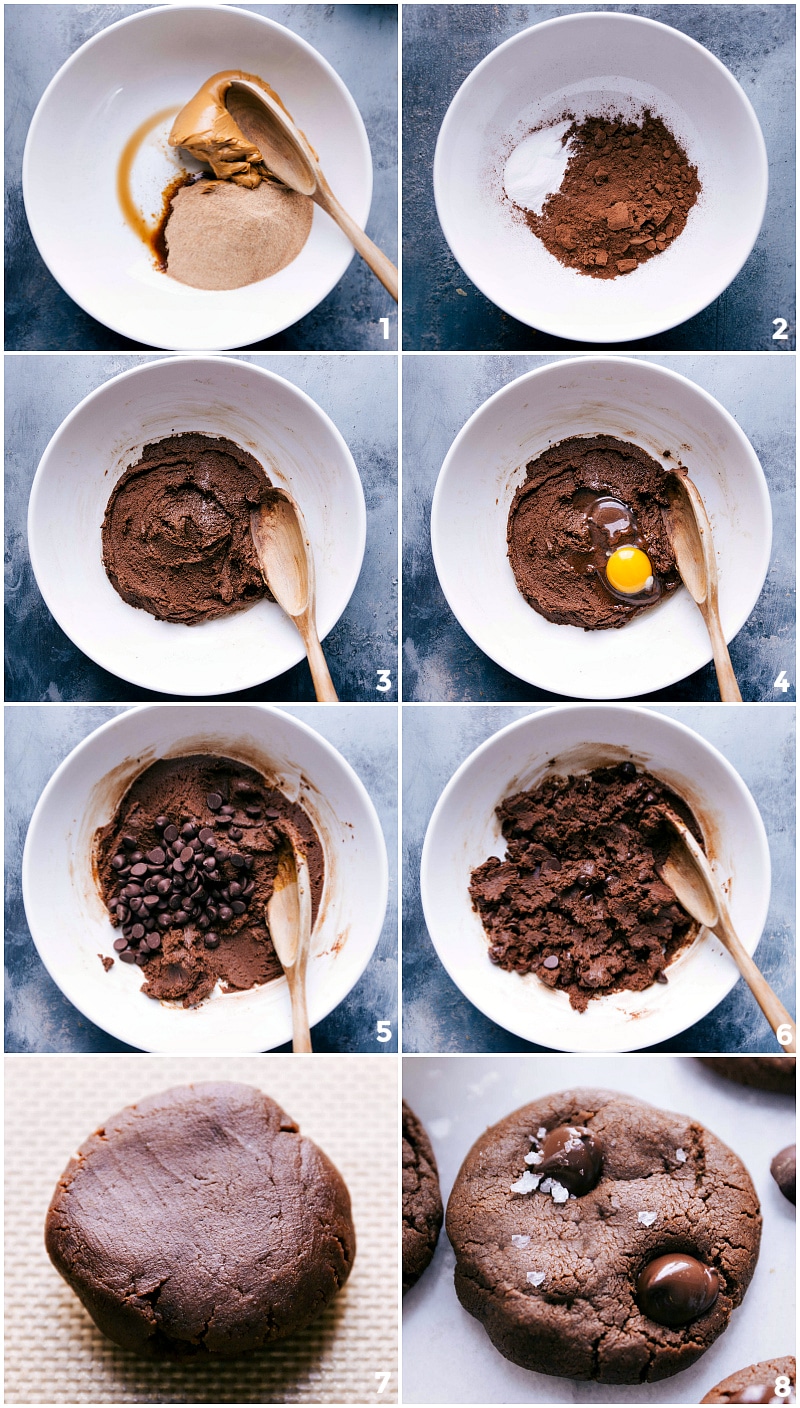 Dough being made, rolled into balls, then baked into a delicious dessert.