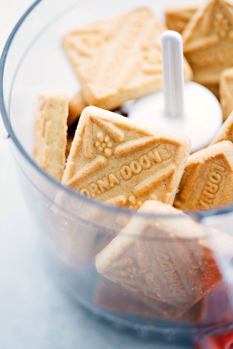 Shortbread cookies in a food processor