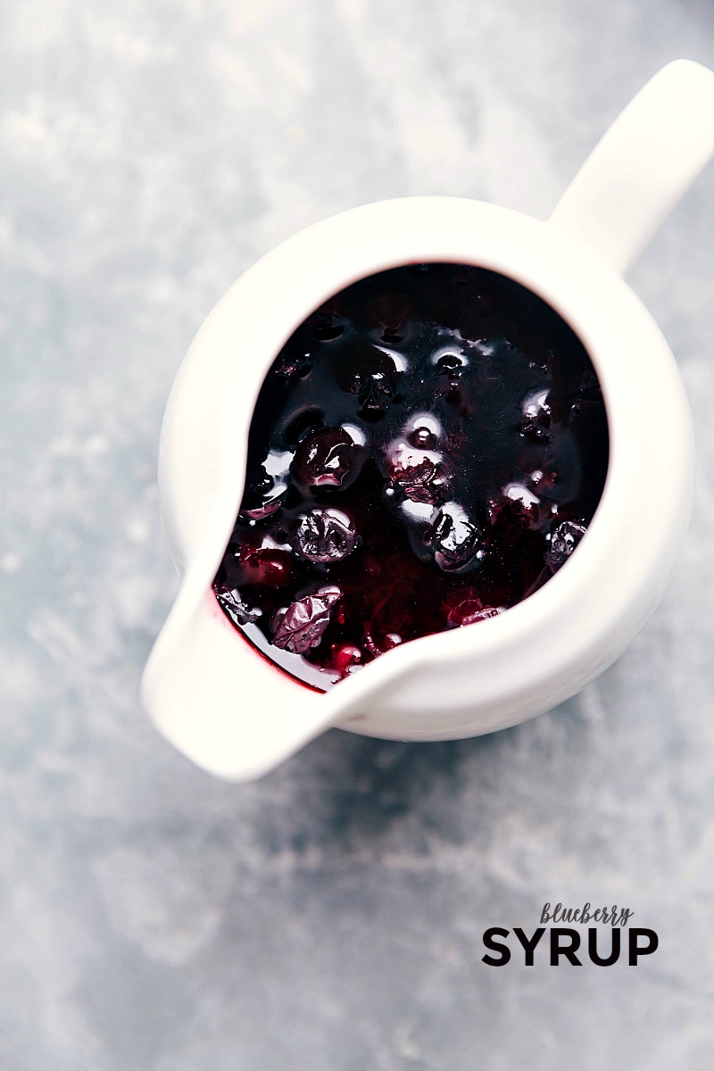 Overhead image of the ready-to-serve Blueberry Syrup.