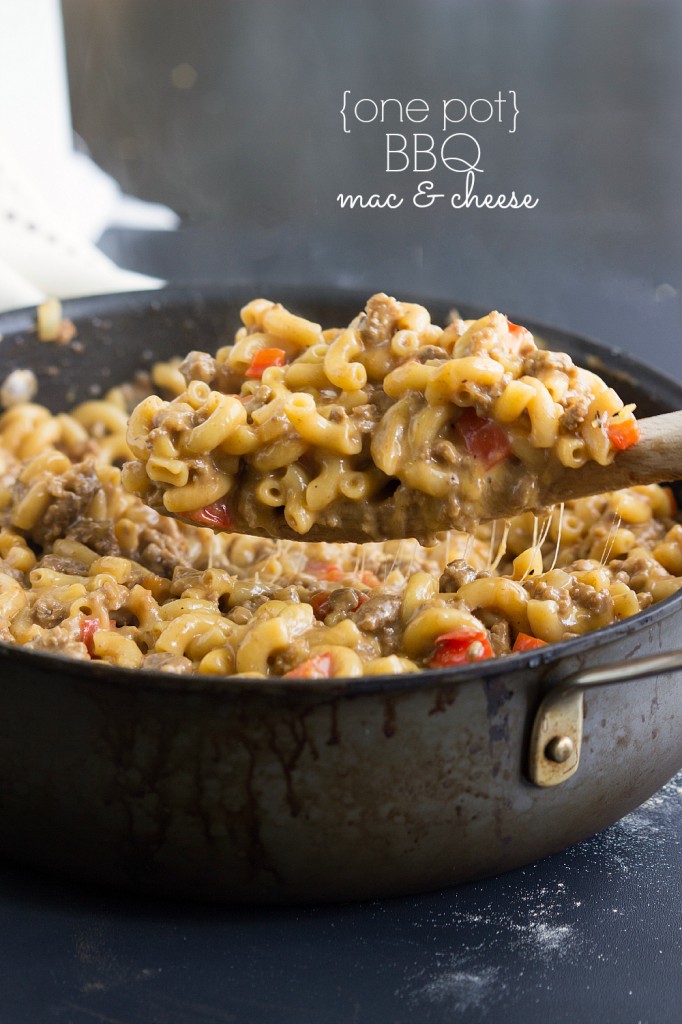 {one pot} bbq cheesy pasta