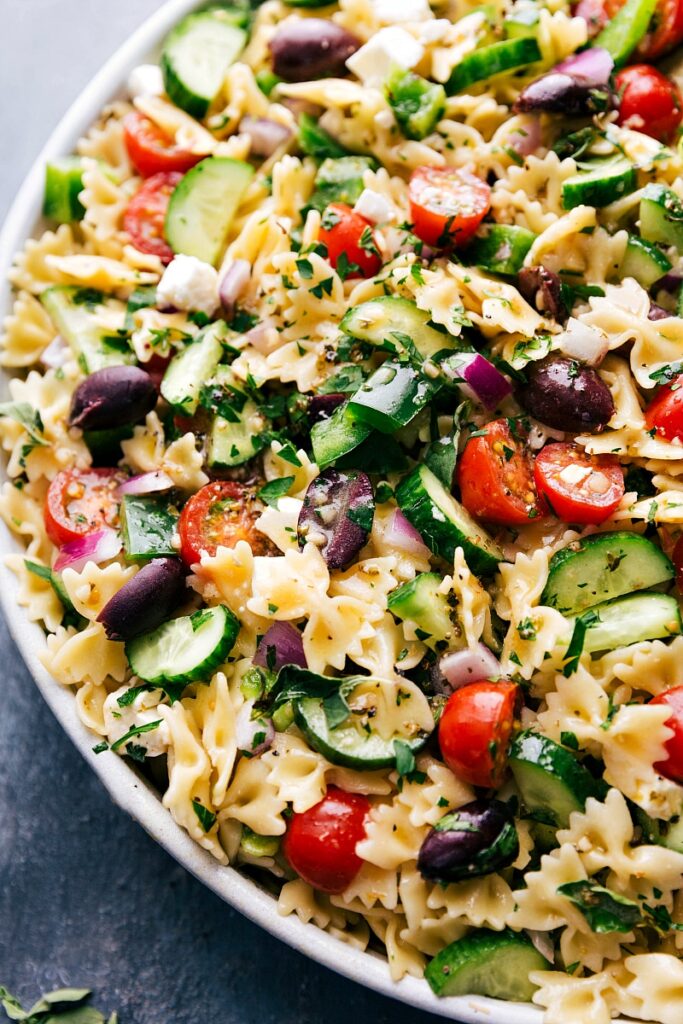 Greek Pasta Salad {With the BEST dressing} - Chelsea's Messy Apron