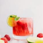 Sparkling Raspberry Limeade in a cup.