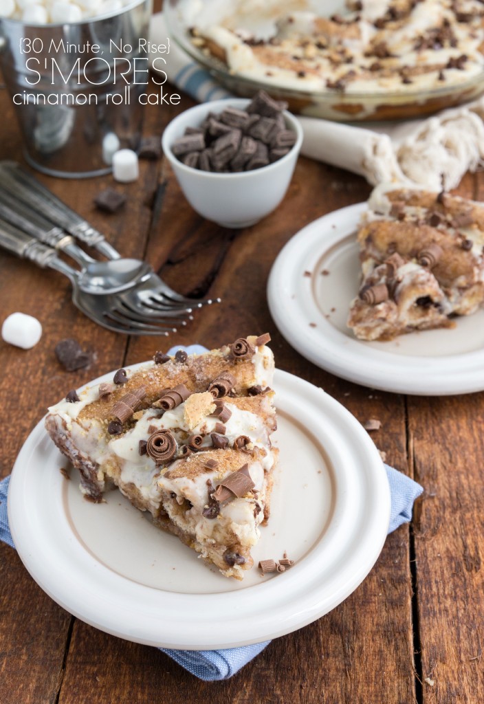 {30-minute, no rise) s’mores cinnamon roll cake