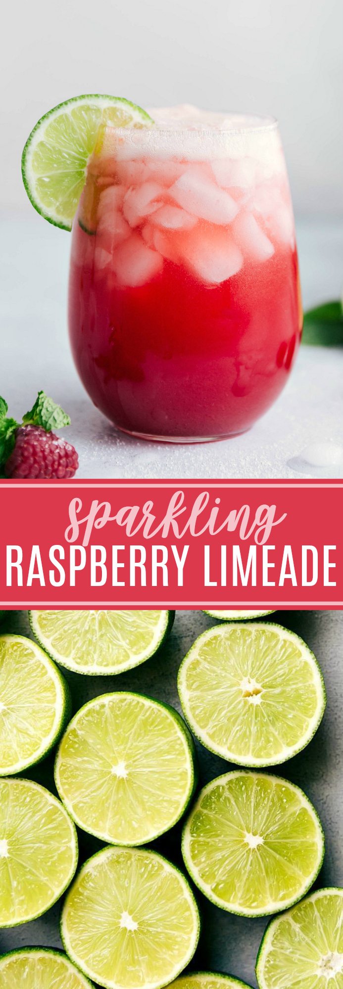 Sparkling raspberry limeade -- a delicious, refreshing, and simple drink to make via chelseasmessyapron.com #sonic #copycat #raspberry #limeade #drink #easy #quick #sparkling #raspberry #limeade #lime #party #beverage #kidfriendly