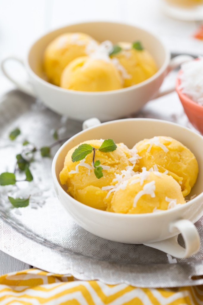 coconut mango-pineapple sorbet