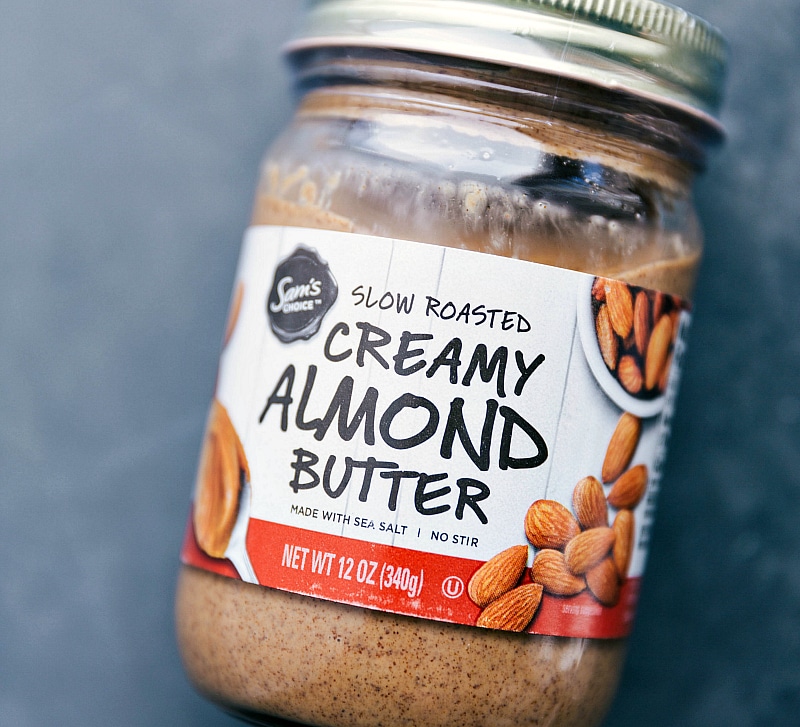 Image of the almond butter used in these protein bars.