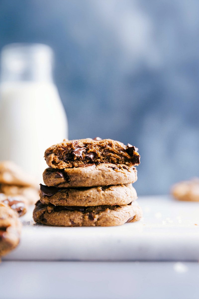 Image of Healthy Pumpkin Cookies stacked on top of each other.