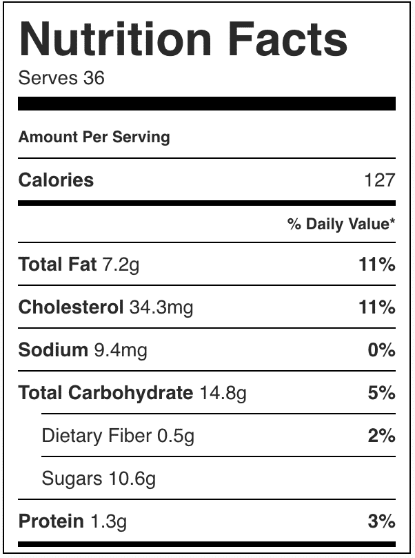 Nutrition Facts in these snickerdoodle blondies