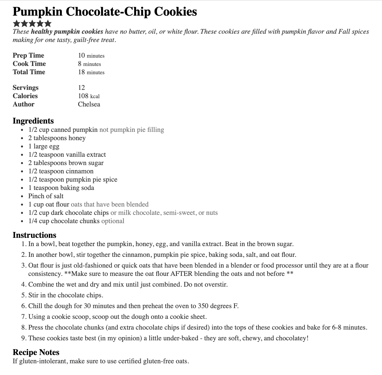 Healthy Pumpkin Cookies - Chelsea's Messy Apron
