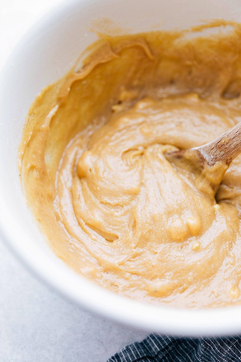 Image of the snickerdoodle blondie bars dough being stirred