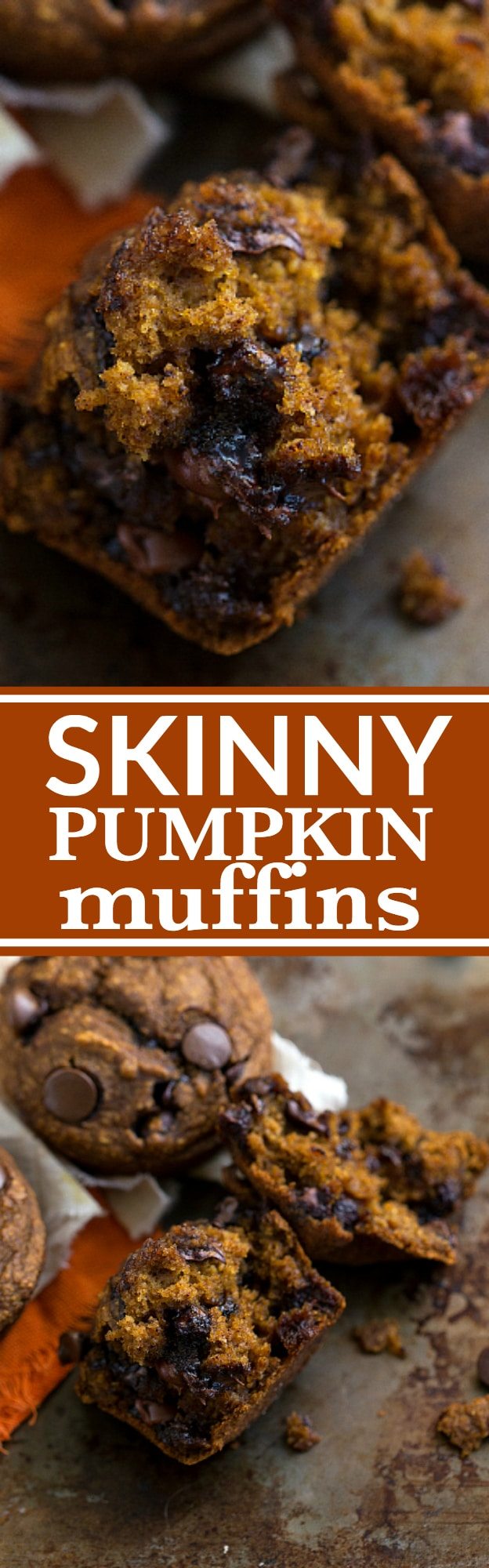 {skinny & healthy} pumpkin chocolate-chip muffins