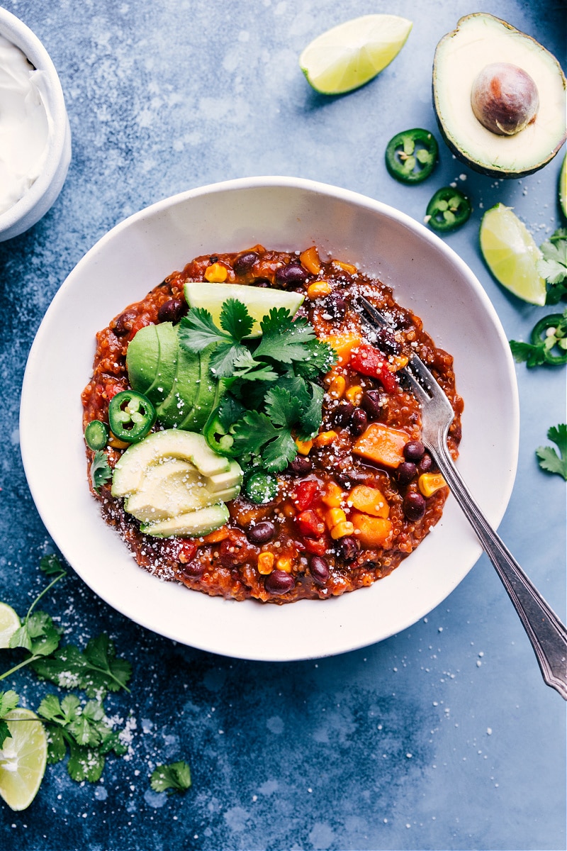 Overhead image of Mexican Quinoa in a bowl.