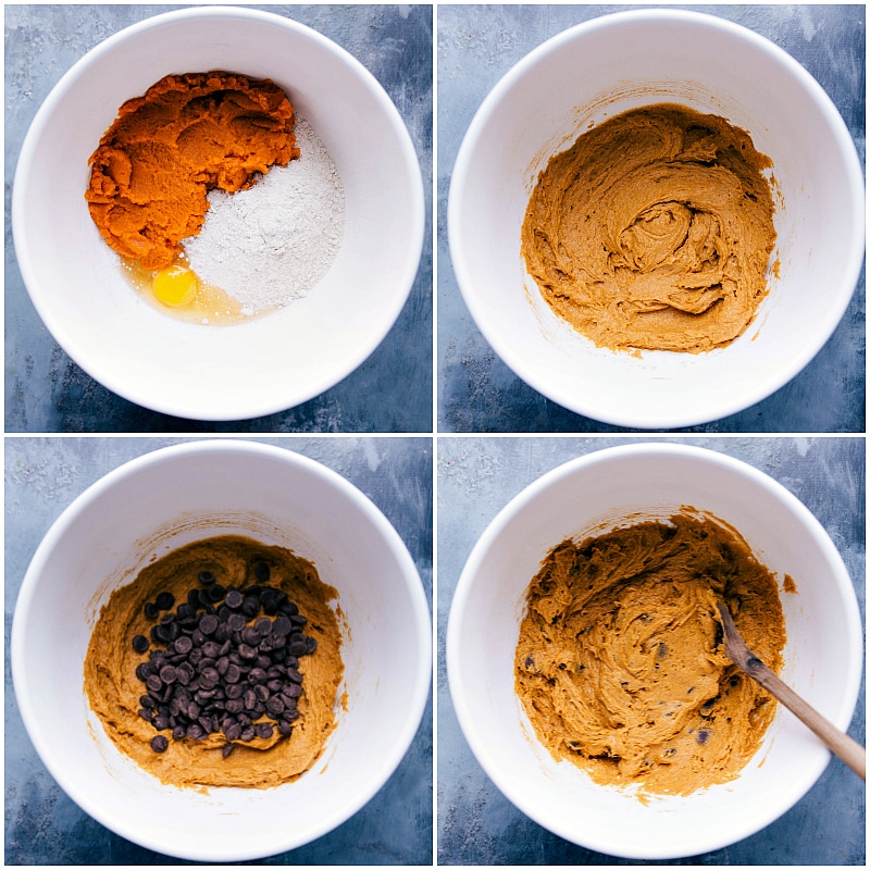 Mixing ingredients together to create a delicious dough ready to bake.