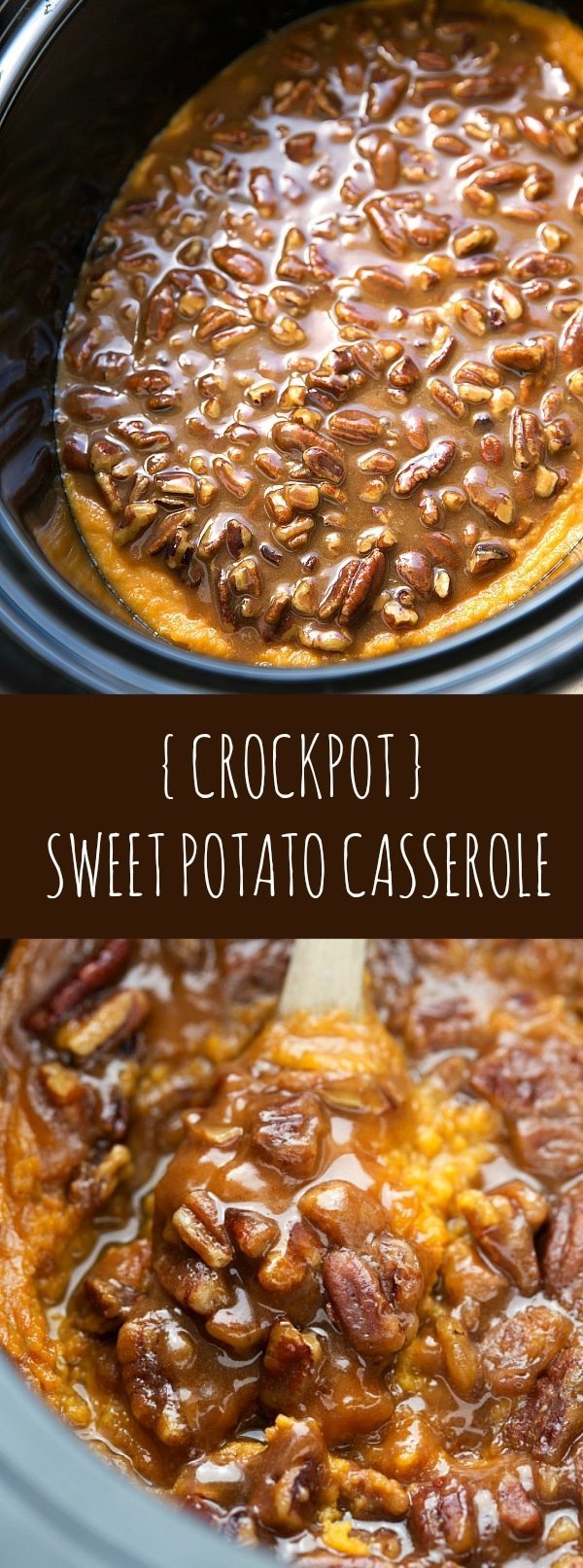 Save oven space!! The BEST slow cooker sweet potato casserole - can be made the night before!