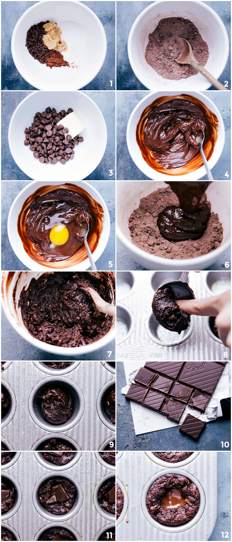 Process shot-- images of the steps to make Brownie Bites.