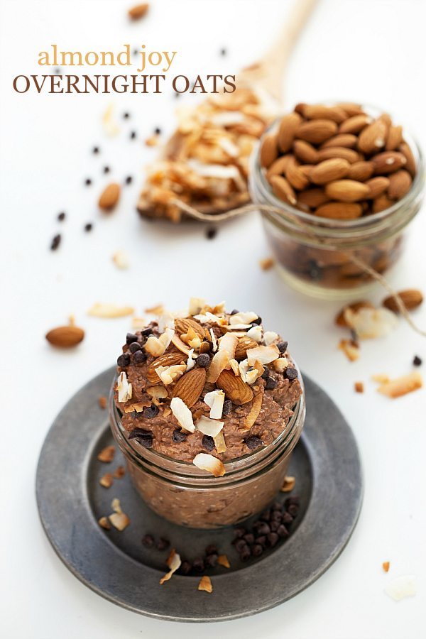 {healthy} almond joy overnight oats