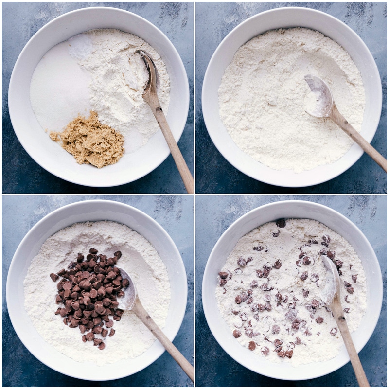 Process shots--mixing the dry ingredients