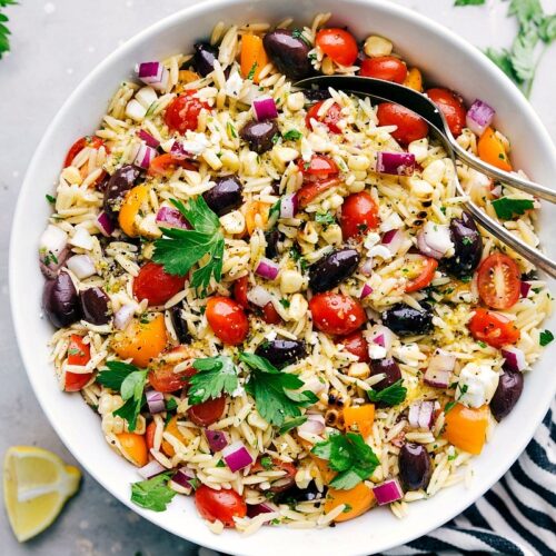 Orzo Pasta Salad {With a Lemon Vinaigrette!} - Chelsea's Messy Apron