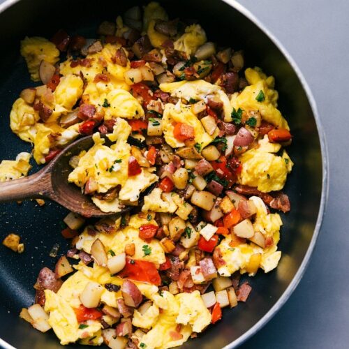 Skillet-Baked Eggs and Ham