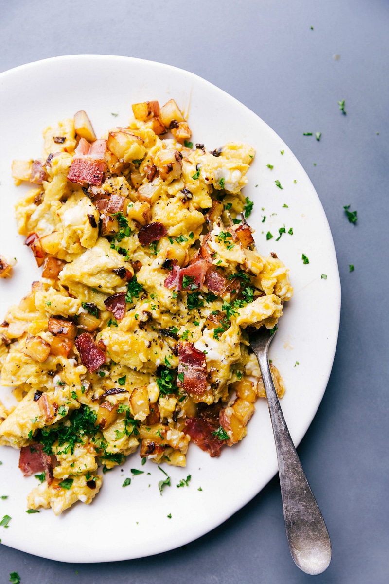 Bacon Sausage Ham Breakfast Skillet Recipe