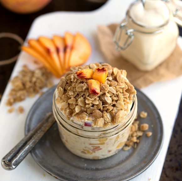 Peach Streusel Overnight Oats | Chelsea's Messy Apron