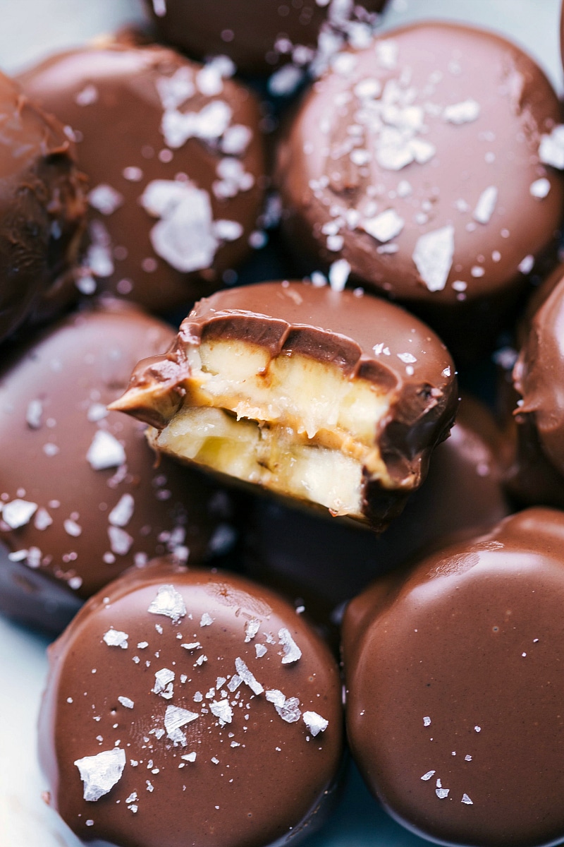 Banana Bites in a pile with a bite out of one of them