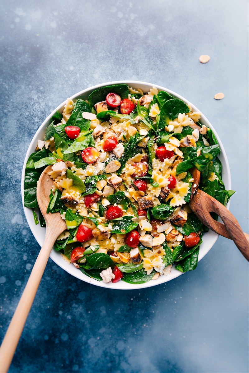 Overhead image of the Chicken Pasta Salad