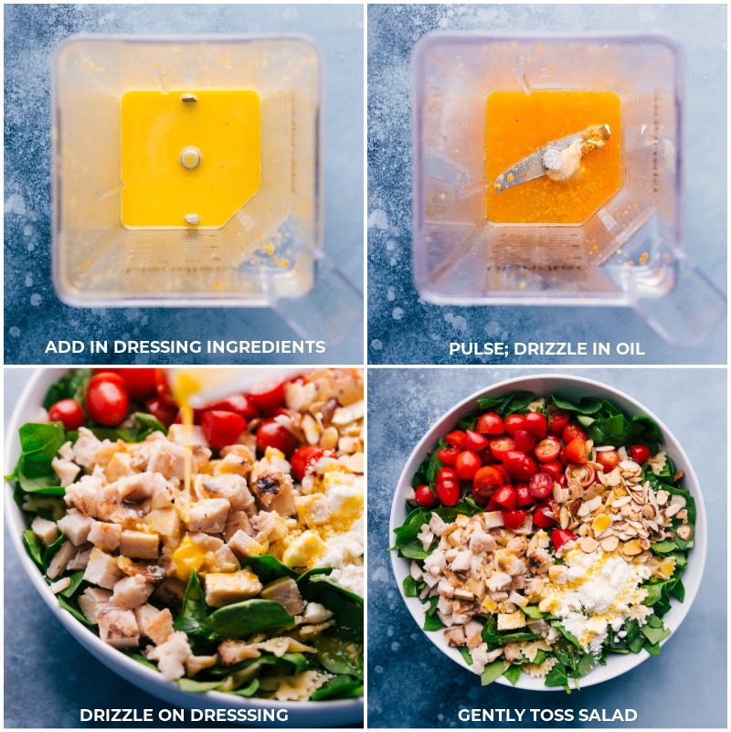 Chicken Pasta Salad: Making the dressing.