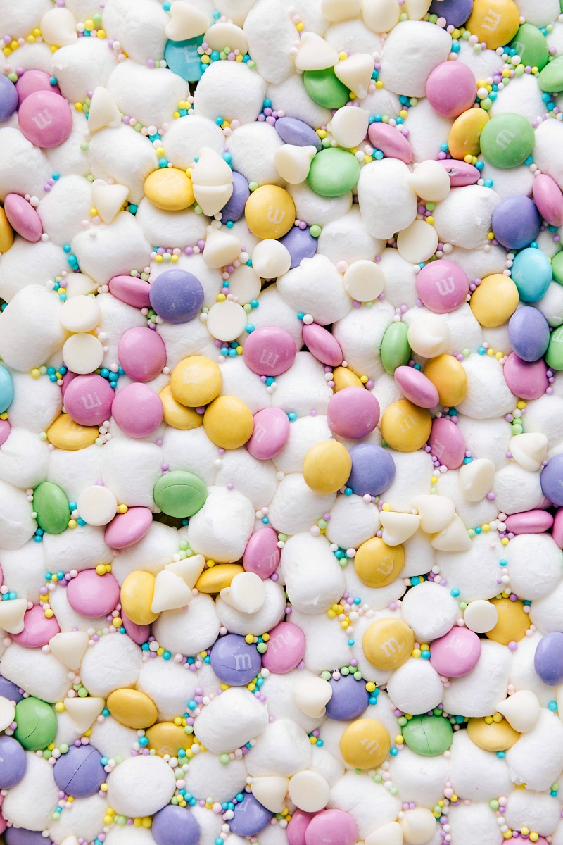 Overhead image of the Confetti Bars fresh out of the oven.