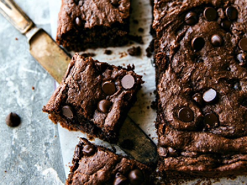 Close-up view of Applesauce Brownies